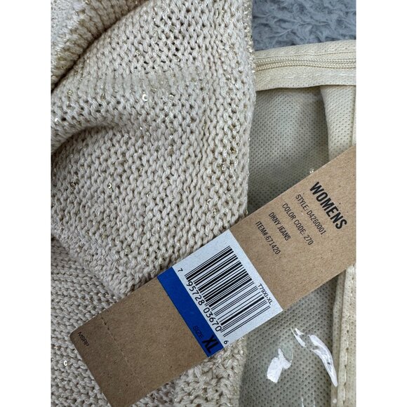 Womens XL Top NWT DKNY Jeans Sequin V-Neck Sweater Soft Light Comfortable - Picture 9 of 12